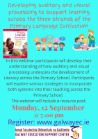 Developing auditory and visual processing to support learning across the three strands of the Primary Language Curriculum